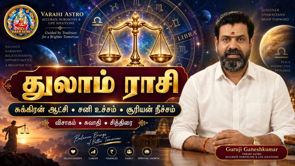 துலாம் ராசி – சுக்கிரன் ஆட்சி, சனி உச்சம், சூரியன் நீச்சம்! உங்கள் வாழ்க்கையின் முக்கிய ரகசியங்கள் என்ன?
