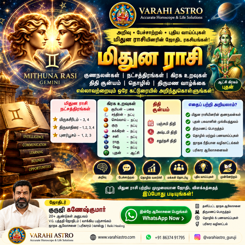 மிதுன ராசி பலன்கள்: புதன் ஆட்சி செய்யும் மிதுன ராசியினரின் குணநலன்கள், நட்சத்திரங்கள், கிரக உறவுகள் மற்றும் ஜோதிட ரகசியங்கள்!
